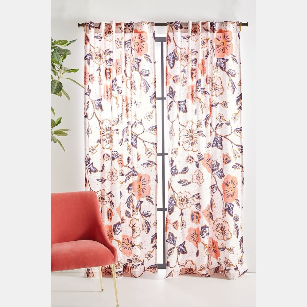 Anthropologie Enid Curtain 1 Panel Only 50”x96”